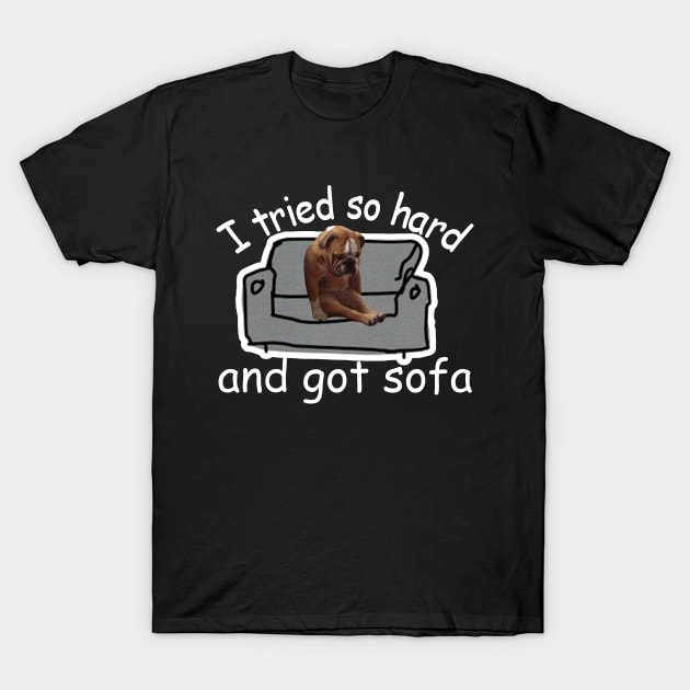 I Tried So Hard And Got Sofa Dog Meme T-Shirt by swankyswamprat